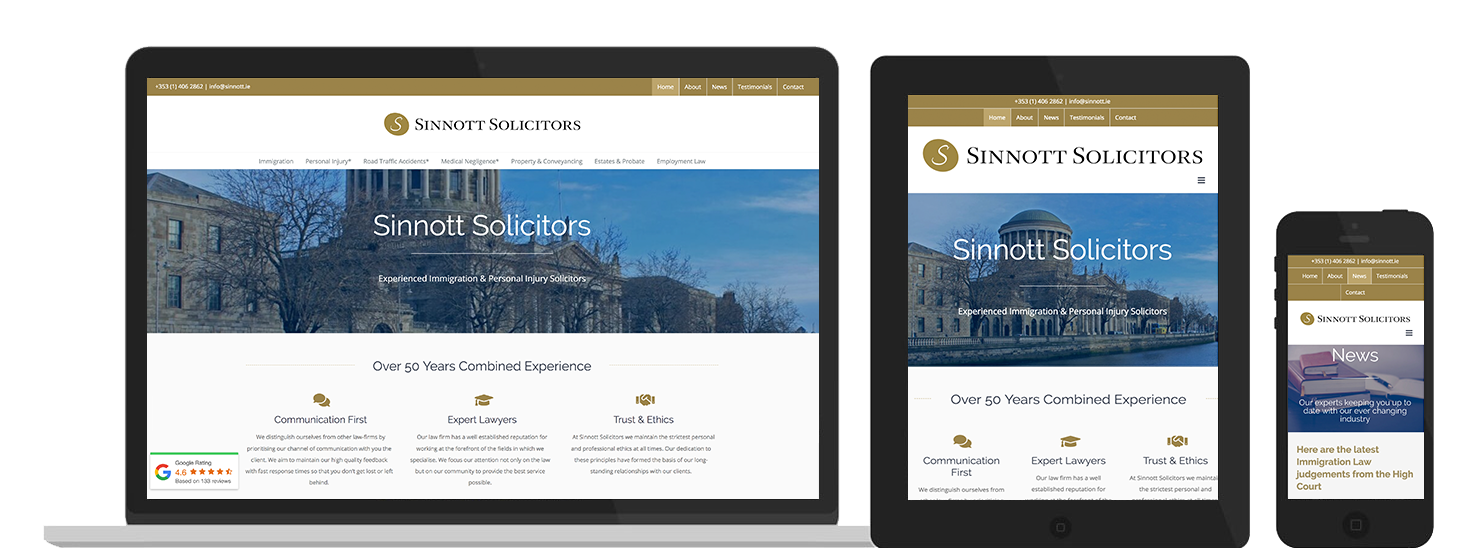 Sinnott Solicitors Web Design preview